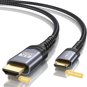 JSAUX Cable mini HDMI a HDMI de 6 pies, [carcasa de aluminio, trenzado].