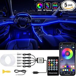 Tira de luces LED para interiores de automóvil con aplicación inalámbrica y control remoto.