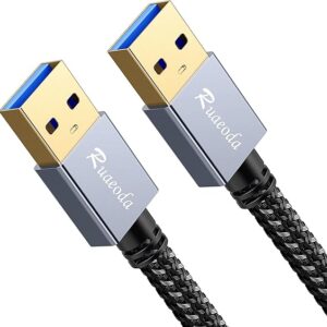Cable USB a USB de 3 pies, USB 3.0 macho a macho tipo A a A, cable USB de doble cara.