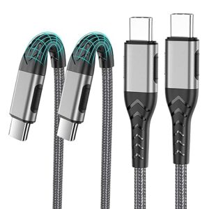 Durcord Paquete de 2 cables de carga USB C de 10 pies, carga rápida de 100 W para Android.