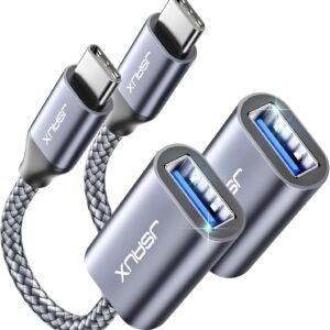 JSAUX Adaptador USB C a USB 3.0, USB C macho a USB hembra OTG adaptador compatible