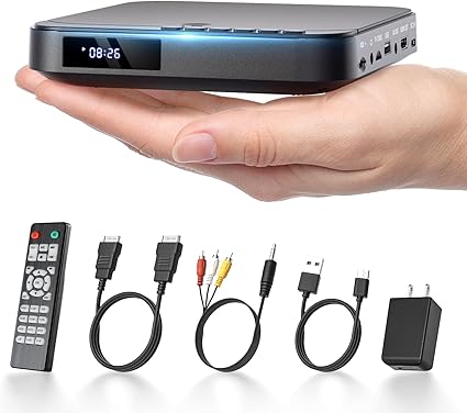 Mini reproductor de DVD HDMI, Desobry 1080P HD pequeño reproductor de DVD compacto para Smart. - Imagen 7