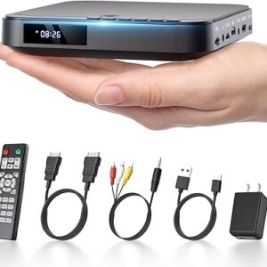 Mini reproductor de DVD HDMI, Desobry 1080P HD pequeño reproductor de DVD compacto para Smart.