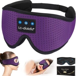 LC-dolida Auriculares para dormir, antifaz de sueño Bluetooth inalámbrico con música.