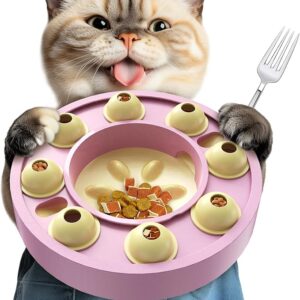 KADTC Juego de rompecabezas para gatos, cuenco de pérdida de peso para gatos de interior.