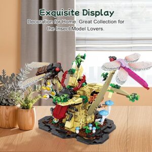 Juego de construcción de juguete, colección de flores de insectos 6 en 1