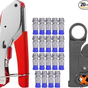 Engarzadora de cable coaxial para RG59, RG6, kit de reparación de cables coaxiales 3 en 1.