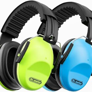 Dr.meter Paquete de 2 audífonos con cancelación de ruido para niños, 27.4SNR, protección auditiva.