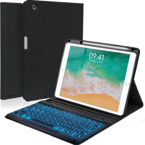 BLUTLOTUS Funda de teclado para iPad 5ª/6ª generación 2017/2018, 9.7 pulgadas iPad Air 2, teclado