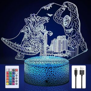 Godzilla vs King Kong Toys, King of Monsters - Luz nocturna LED que cambia de color.