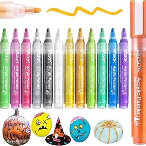ZSCM - Bolígrafos de pintura, marcadores acrílicos, 12 colores.