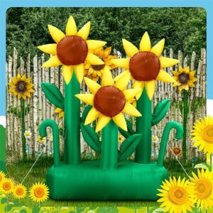 Syhood Decoración inflable de girasol de verano de 6 pies, flor inflable grande.