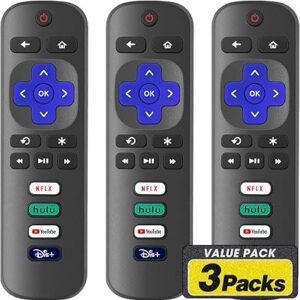 Paquete de 3 controles remotos de repuesto solo para Roku TV.