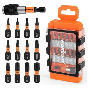 Juego De Puntas Torx Seguridad Estrella Con Adaptador 13 Pzs