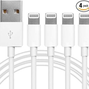 Paquete de 4 cables de carga Lightning a USB con certificación MFi de Apple
