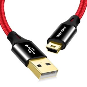 AGVEE Paquete de 2 cables mini USB de 6.6 pies, cable de carga trenzado duradero.