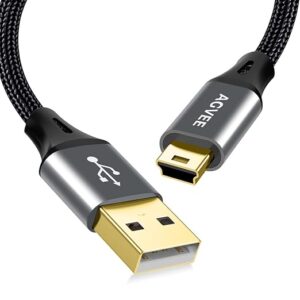 AGVEE Paquete de 2 cables mini USB de 6.6 pies, cable de carga trenzado duradero
