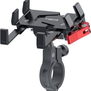 Tiakia Soporte de teléfono para bicicleta, soporte de teléfono de motocicleta de aluminio