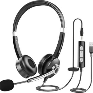Auriculares USB para computadora portátil con micrófono para computadora portátil