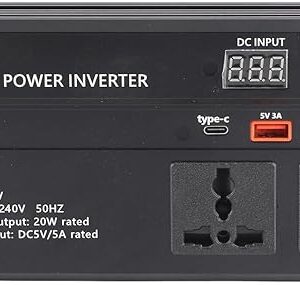 Inversor de corriente para coche con pantalla LCD.