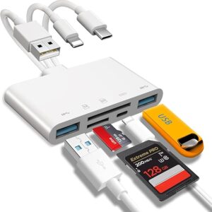 Lector de tarjetas de memoria 5 en 1, adaptador USB OTG y lector de tarjetas SD