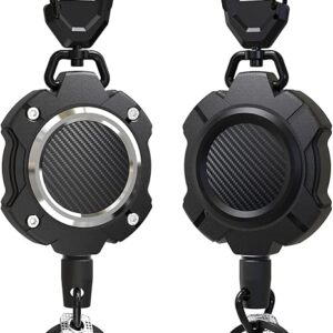 LIUGX Paquete de 2 llaveros retráctiles, mosquetones resistentes.