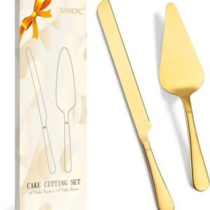 Juego de corte de pasteles para boda, juego de cuchillo y servidor extendido de acero inoxidable.