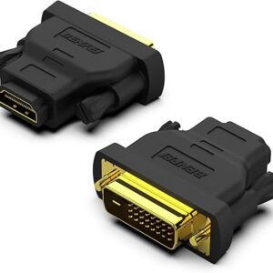 BENFEI Adaptador DVI a HDMI, DVI-D bidireccional a HDMI macho a hembra con cable chapado en oro