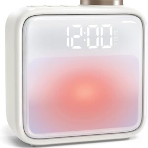 AIRIVO Reloj despertador, luces nocturnas, reloj despertador con batería integrada para dormitorios