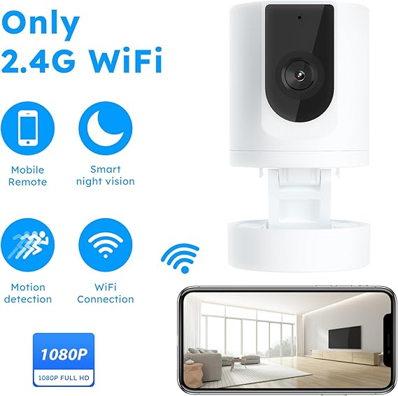 BoyKeep Cámara de seguridad interior 1080P para el hogar, 2.4G, pequeña cámara Wi-Fi - Imagen 5