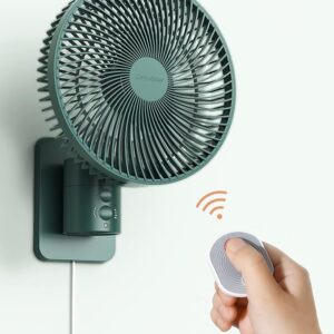 Ventilador oscilante montado en la pared con control remoto y temporizador