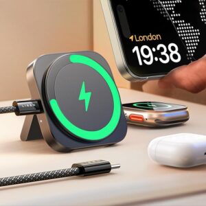 LISEN Soporte de cargador MagSafe para iPhone, magnético, Apple Watch, Airpods, dispositivos