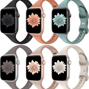 Paquete de 8 correas delgadas compatibles con Apple Watch