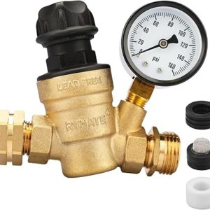 RVMATE Regulador de presión de agua RV con perilla ajustable.