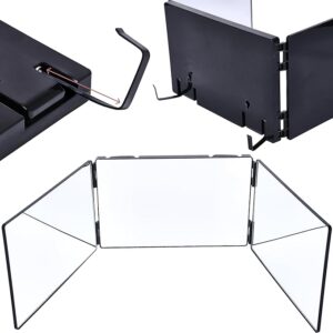 Hamilton Hills Espejo triple ajustable – Espejo de barbero de 3 vías.