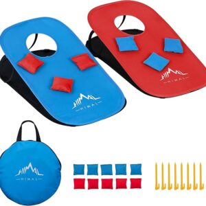 Himal - Tableros de juego de Cornhole portátiles plegables con 10 bolsas (sin los pinchos).