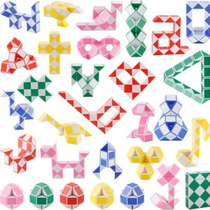 Ganowo Paquete de 30 juguetes de rompecabezas de cubo de serpiente para ansiedad.