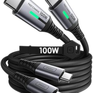 INIU Paquete de 2 cables USB C a USB C de carga rápida y 100 W, trenzado, para iPhone.
