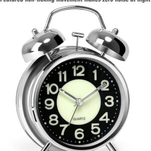AYRELY® Reloj despertador súper ruidoso para adultos que duermen pesadamente, doble campana