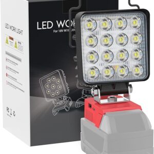 LIVOWALNY Luz de trabajo LED portátil compatible con batería Milwaukee