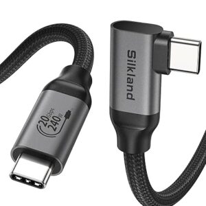 Silkland Cable de datos USB C de 20 Gbps en ángulo recto