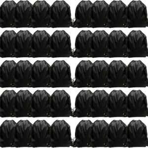 GoodtoU Bolsas con cordón Mochila Mochila de nylon, Negro -, 49 bolsas con cordón