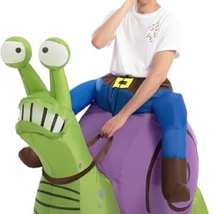 Spooktacular Creations Disfraz inflable de Halloween de gnomo para montar en traje de caracol.