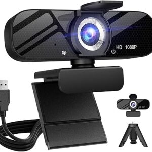 Cámara web Full HD con micrófono integrado y trípode giratorio, (no incluye el soporte).