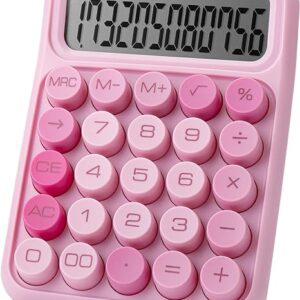 Mr. Pen - Calculadora con interruptor mecánico, 12 dígitos, pantalla LCD grande, calculadora rosa.