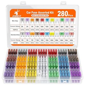 JOREST - Juego de 280 fusibles de cuchilla para el automóvil, 182 mini