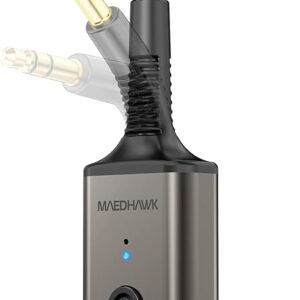 MaedHawk Receptor de audio inalámbrico Bluetooth 5.3 portátil, adaptador giratorio de 0.138
