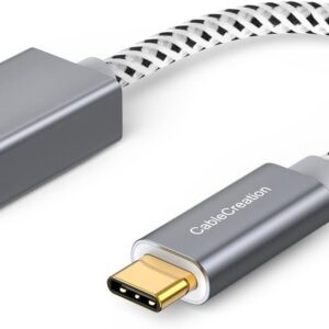 Adaptador de USB C a USB 3.0 A hembra, 1/2 pie de largo, color gris,
