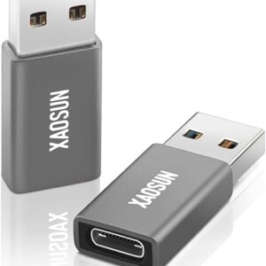 XAOSUN [10 Gbps] Adaptador USB C hembra a USB macho (paquete de 2), adaptador 3.1 USB A a C