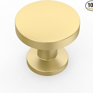 Amerdeco ZH0051 - Paquete de 10 pomos dorados cepillados para gabinetes de cocina